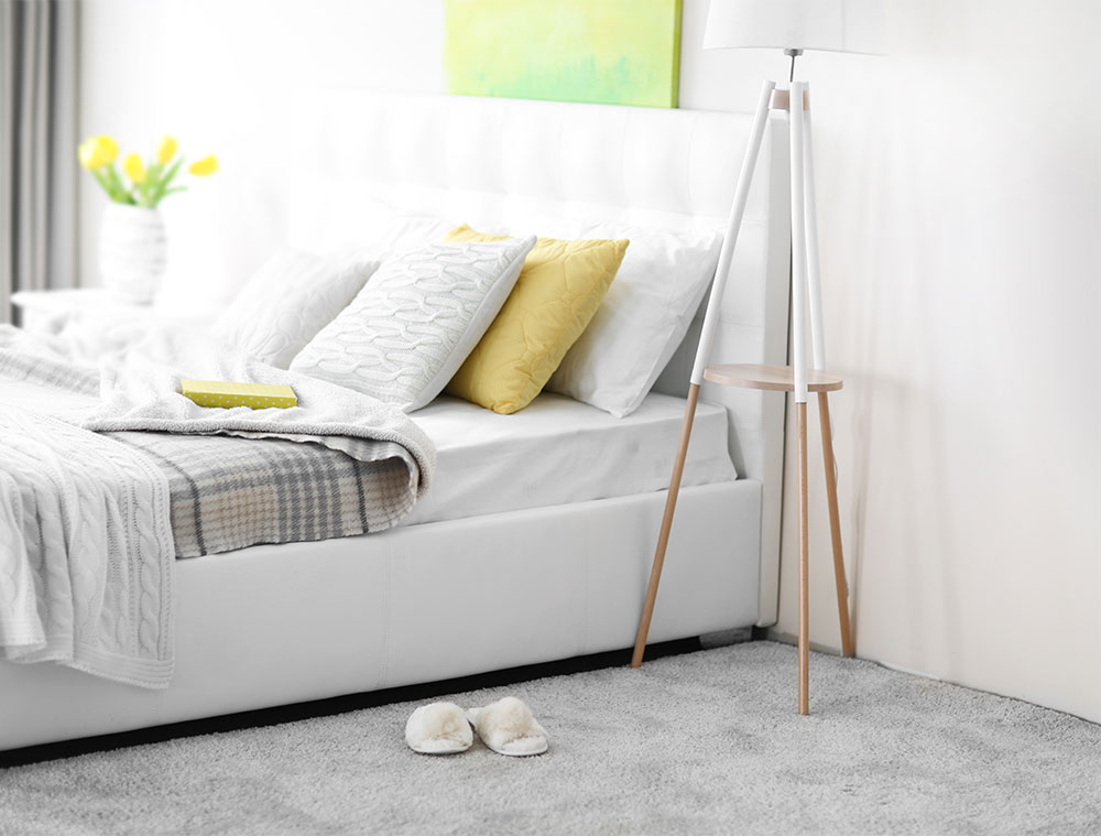 Floor lamp with storage for your bedroom décor - Beautiful Homes