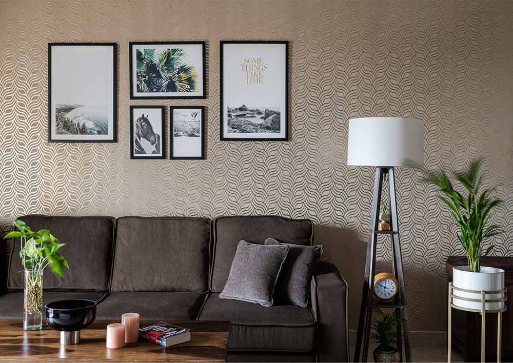 Patterned wall accents for living room - Beautiful Homes