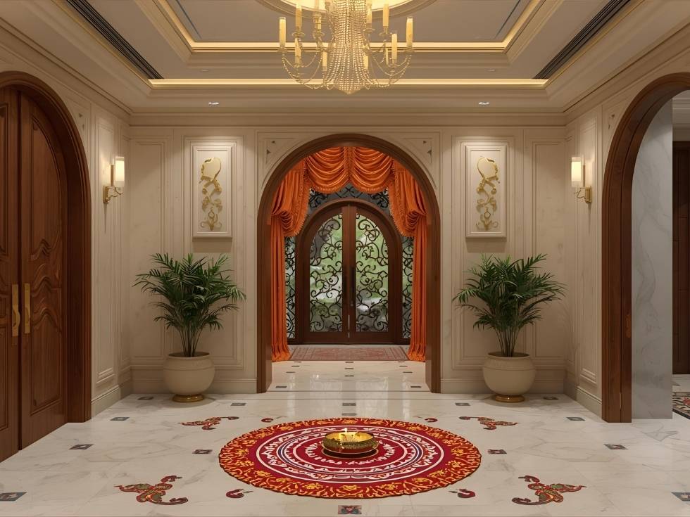 Simple hallway navratri decoration - Beautiful Homes