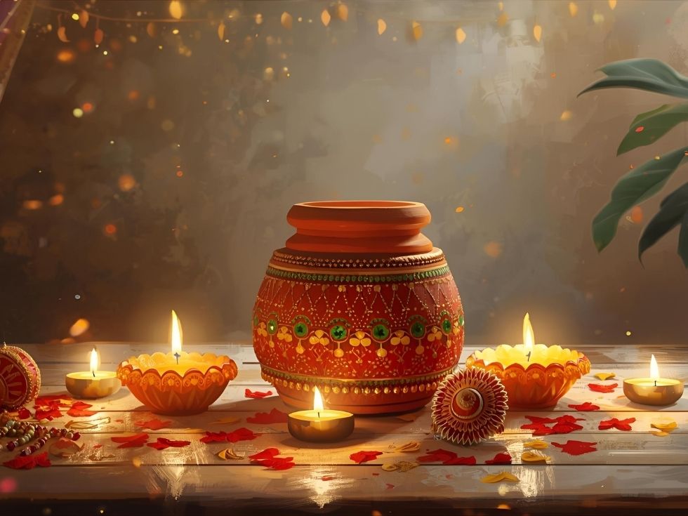 Simple navratri decoration for living room tables - Beautiful Homes
