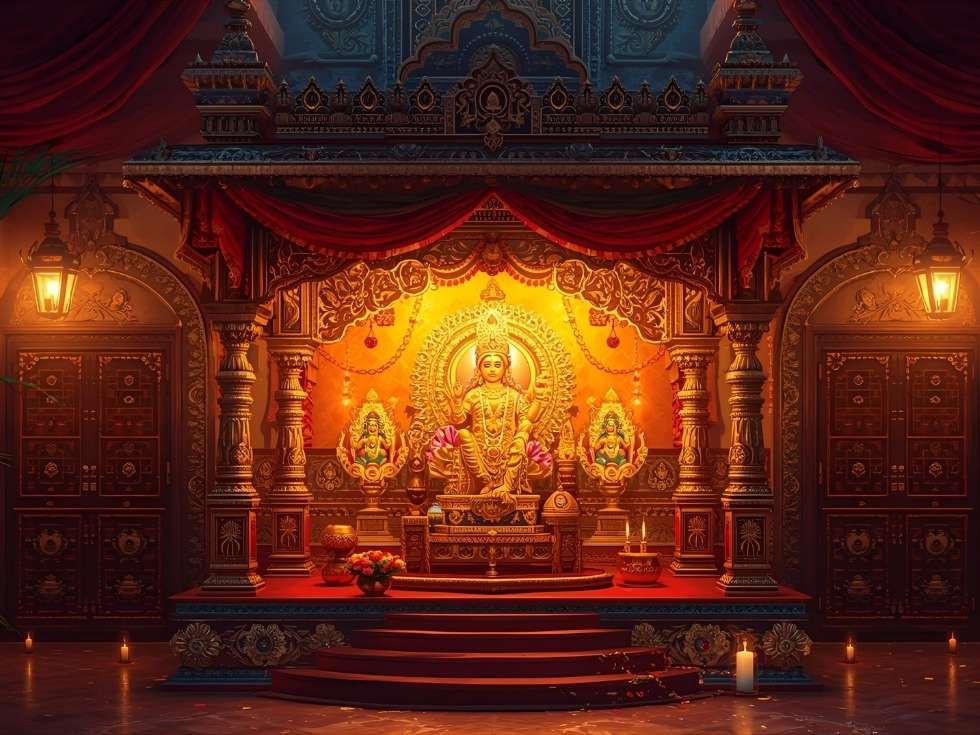 Simple mandir navratri decoration - Beautiful Homes