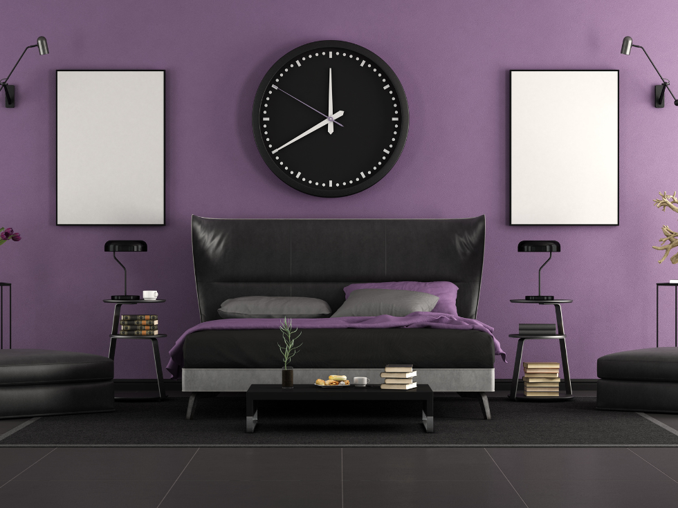 Purple And Black Combination For Bedroom - Beautiful Homes