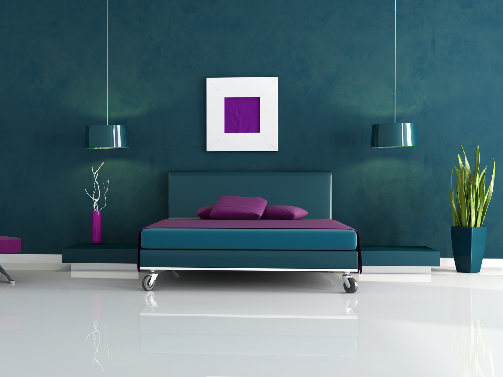 Purple And Emerald Green Combination For Bedroom - Beautiful Homes