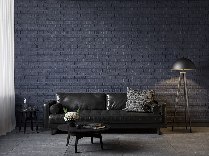 Bold colored brick wall design for your living room interiors - Beautiful Homes