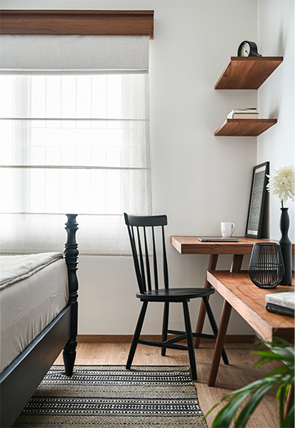 Enhance your study nook with floating shelves & minimal design - Beautiful Homes