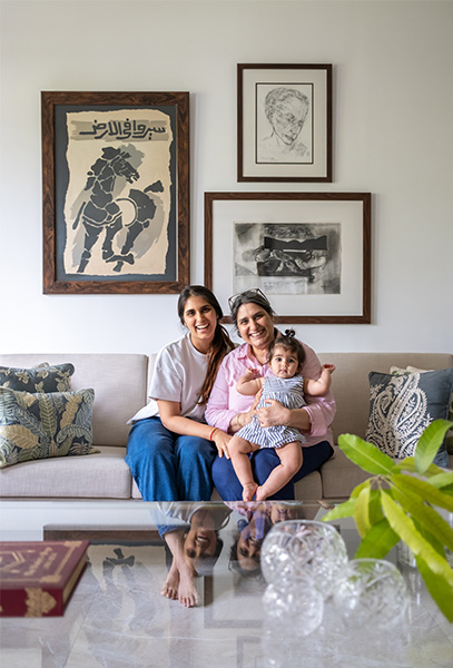 Interior Designer Raisa Gianchandani with the homeowner & her daughter - Beautiful Homes