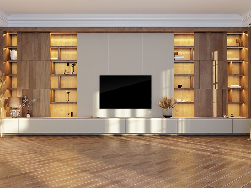 Custom made furniture with TV unit design - Beautiful Homes