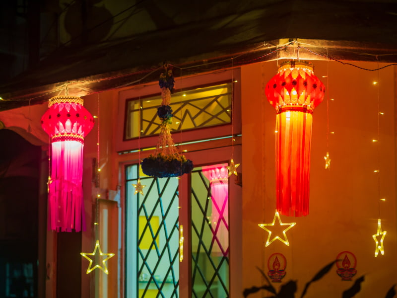 Lantern for the pooja room Diwali decoration - Beautiful Homes