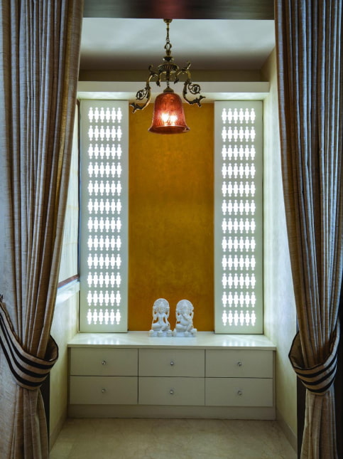 Marble material for the classic pooja room design - Beautiful Homes