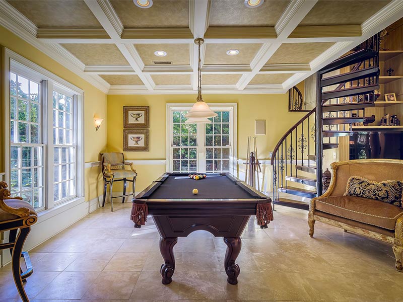 Shaded Coffered Ceiling Tiles Design for Living Room - Beautiful Homes