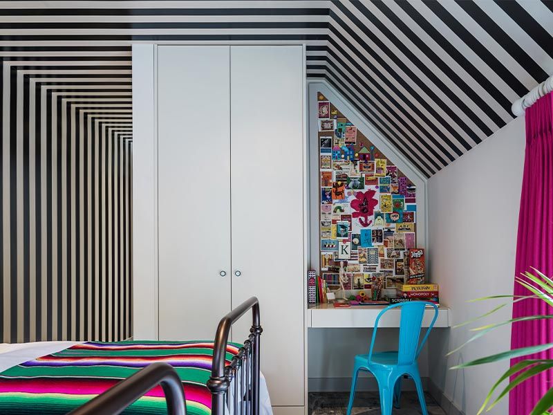 Monochrome stripes for painted ceiling colour design – Beautiful Homes