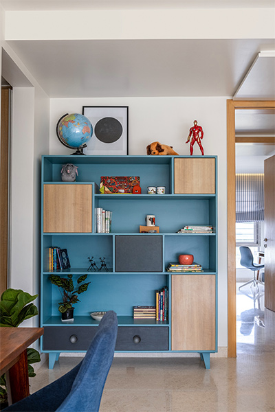 Custom shelf with cubbies