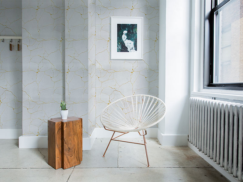 Grey and Golden Abstract Wallpaper - Beautiful Homes