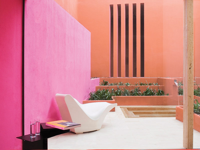 Outer Garden Light Pink & Orange Colour Combination – Beautiful Homes