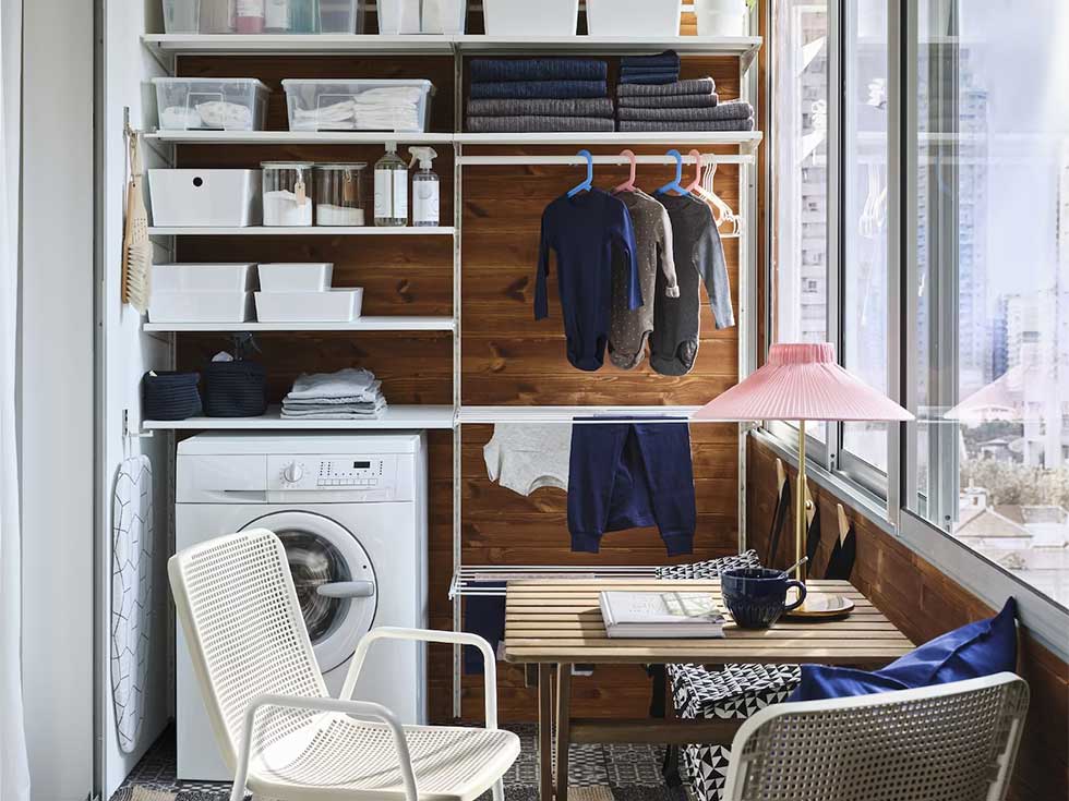 Modular laundry area for your balcony space - Beautiful Homes