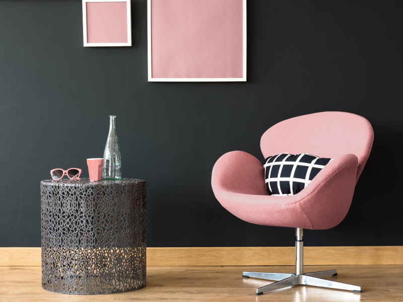 Emerald green & luxury pink colour for the living room - Beautiful Homes