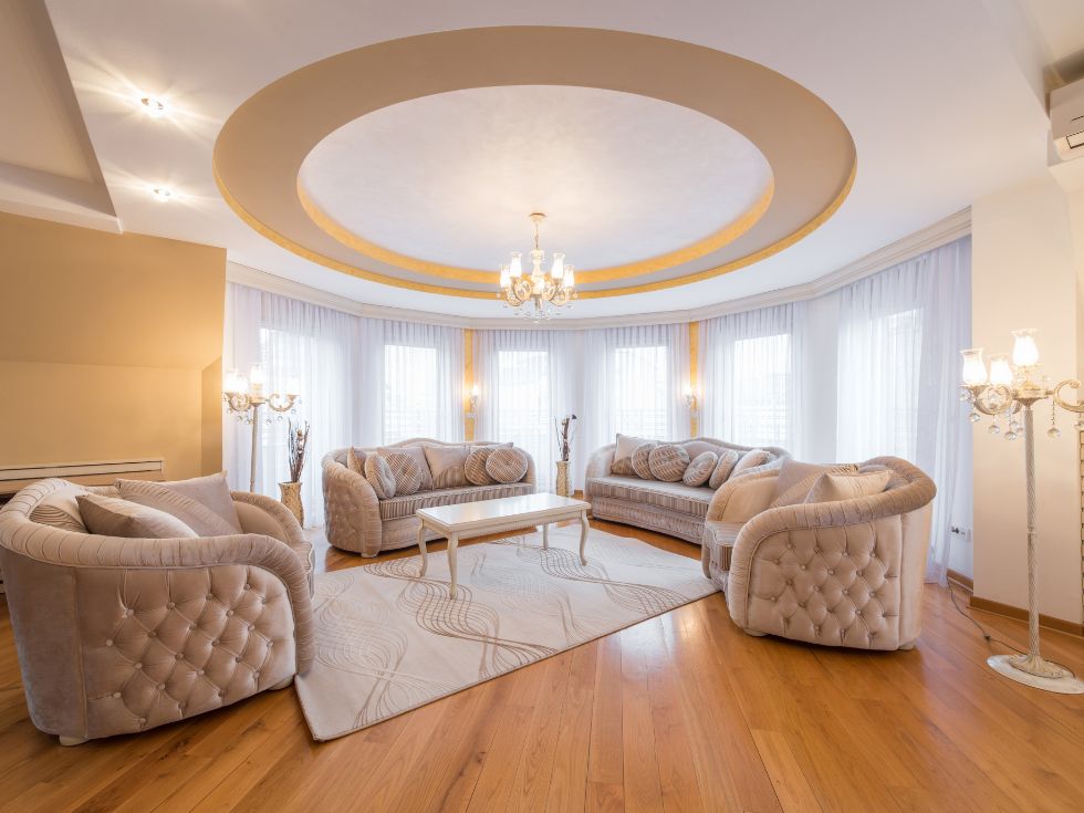 Round pop design for living room - Beautiful Homes