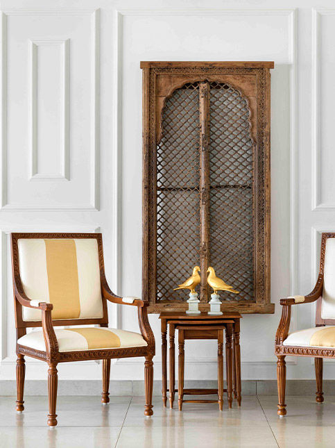 Formal living room enterance with regency chairs - Beautiful Homes