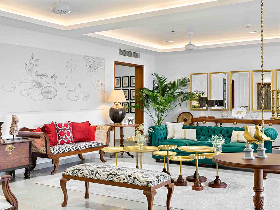 Living room with a mix of Indian & European design - Beautiful Homes