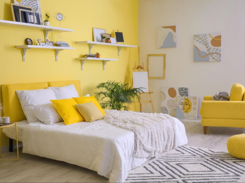 Ethereal two-colour combination for bedroom walls - Beautiful Homes