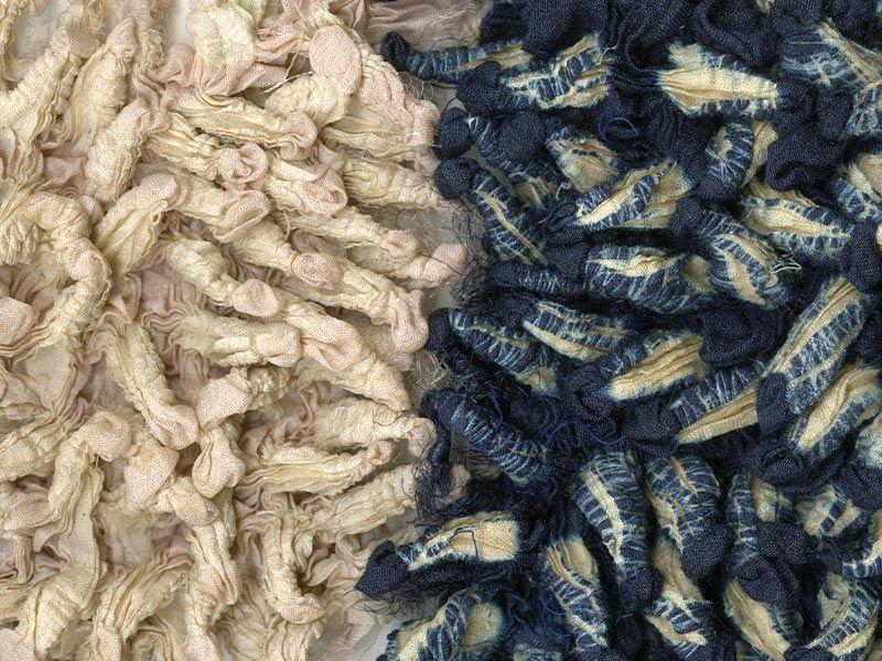 Pleated fabrics replicate mushrooms fins while laser cut fabrics are made to resemble the mushroom veil – Beautiful Homes