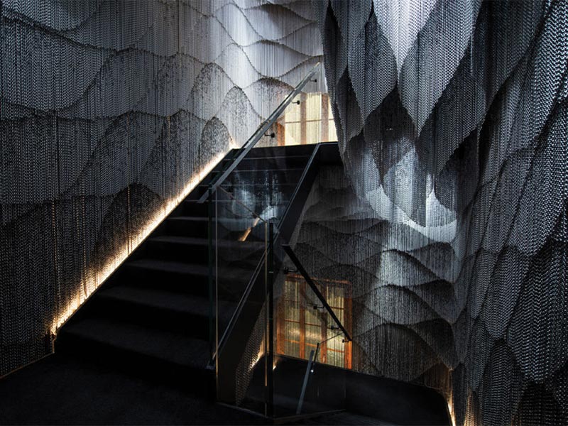 Sculptural mesh curtain designed by Kengo Kuma – Beautiful Homes
