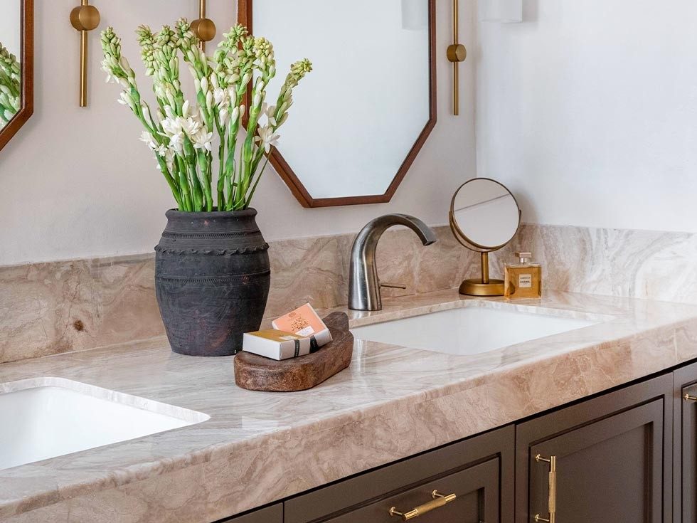 Golden detailed basin countertop - Beautiful Homes