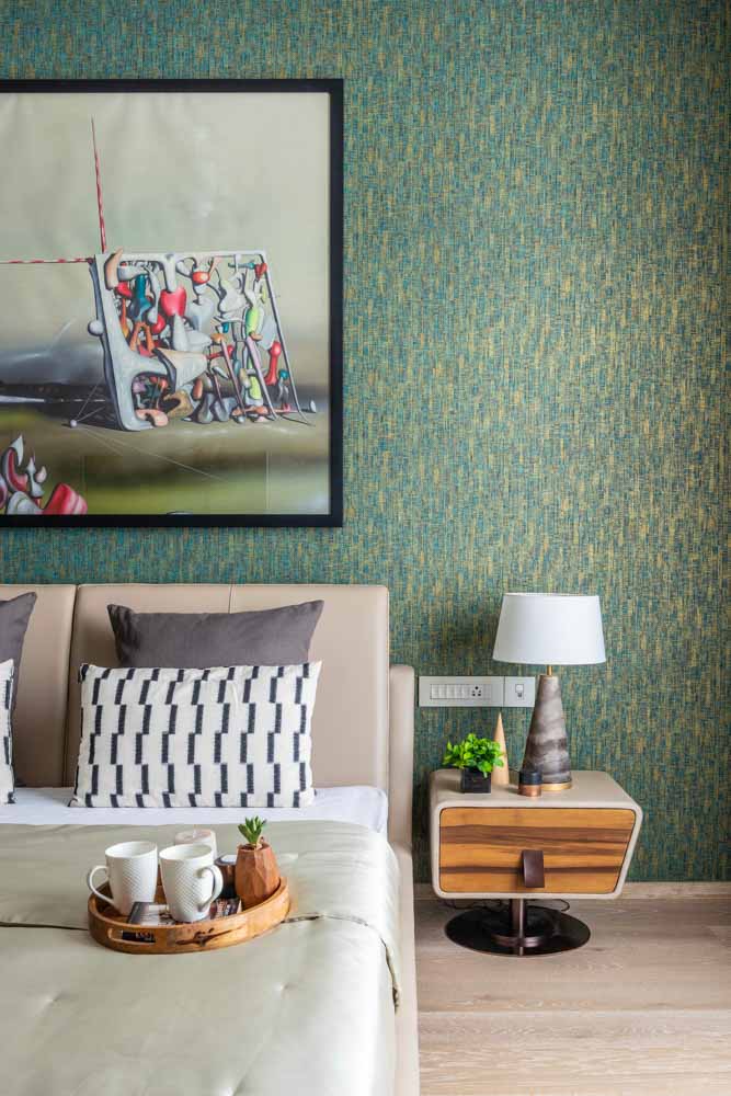 Vibrant wallpaper can add double artwork for your simple bedroom interior design - Beautiful Homes