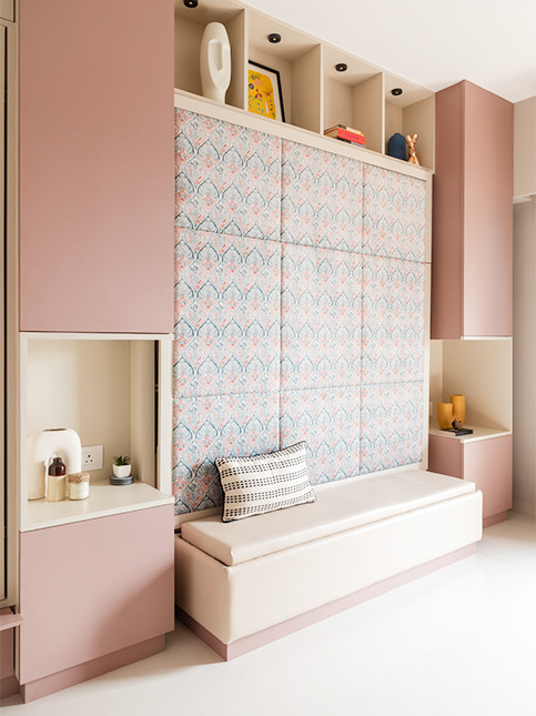 Pastel pink multi-purpose room for recess