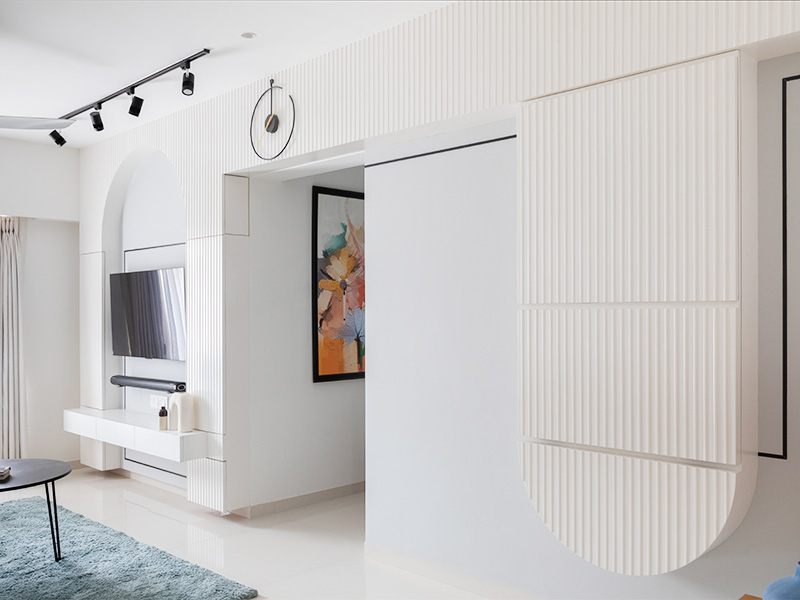 Built-in hidden dining table