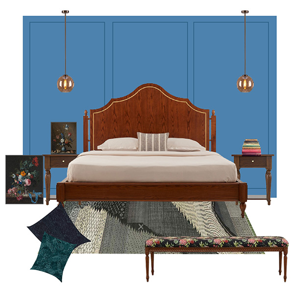 Luxurious bedroom in shades of blue - Beautiful Homes