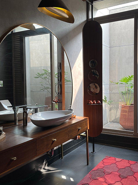 Powder bathroom with dressing table mirror – Beautiful Homes