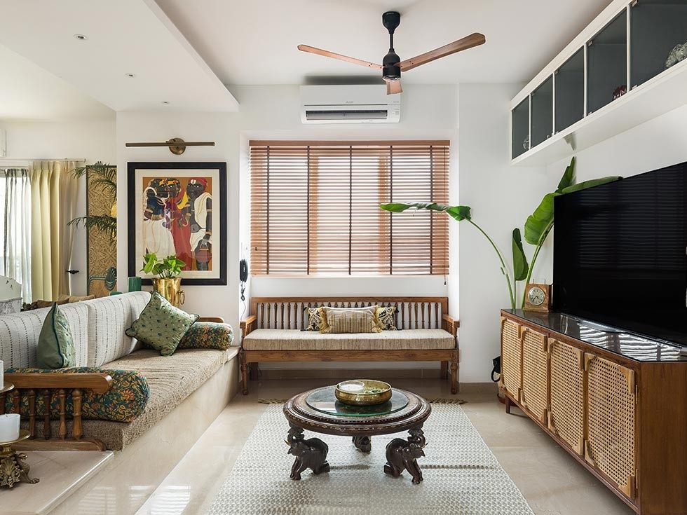 White living room with neutral palette interiors - Beautiful Homes