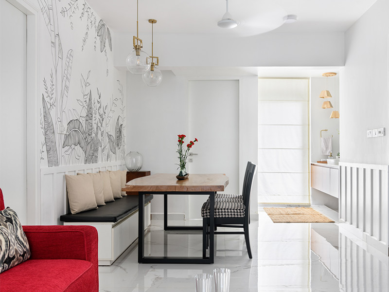 White kitchen & dining room design for a positive environment at home - Beautiful Homes