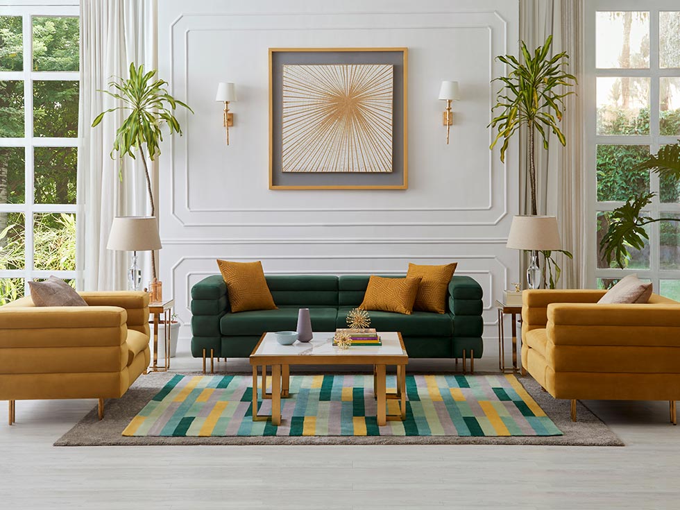 Yellow Living Room Sofa Set - Beautiful Homes