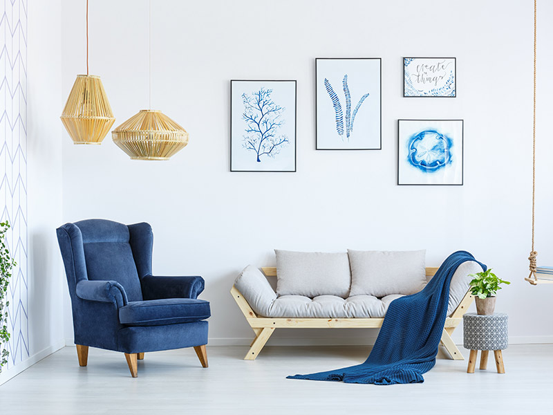 Blue & white minimalist colour combination for your home - Beautiful Homes