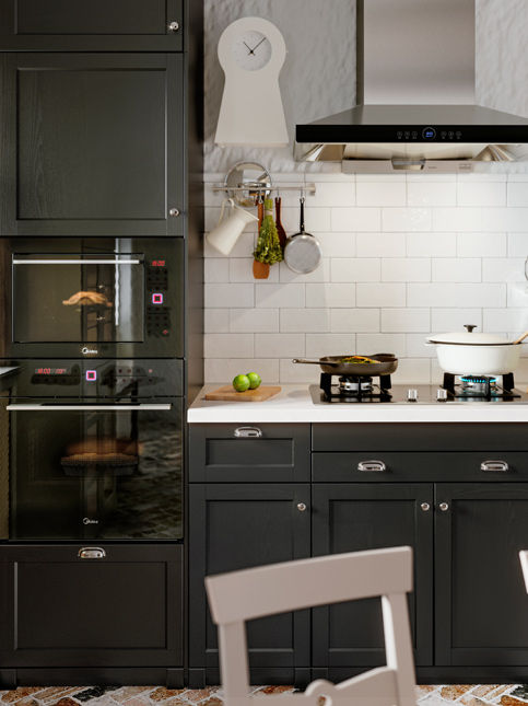 Sleek & compact black & white kitchen design – Beautiful Homes