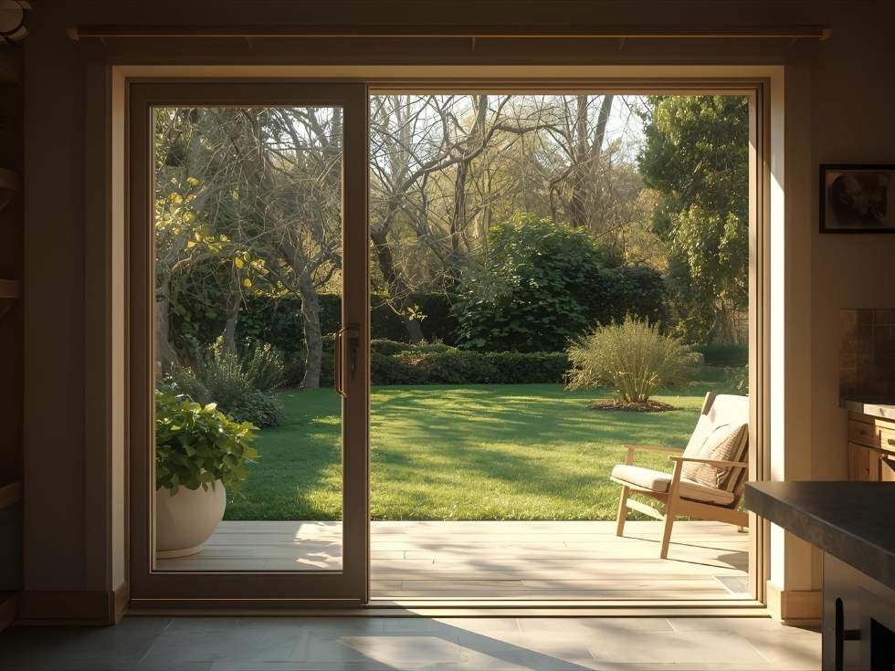 Modern glass sliding door for kitchen entrance - Beautiful Homes