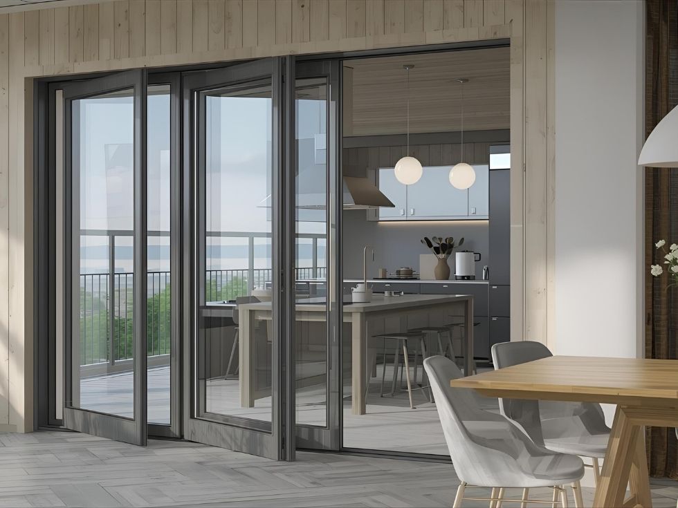 Contemporary glass sliding foldable door - Beautiful Homes