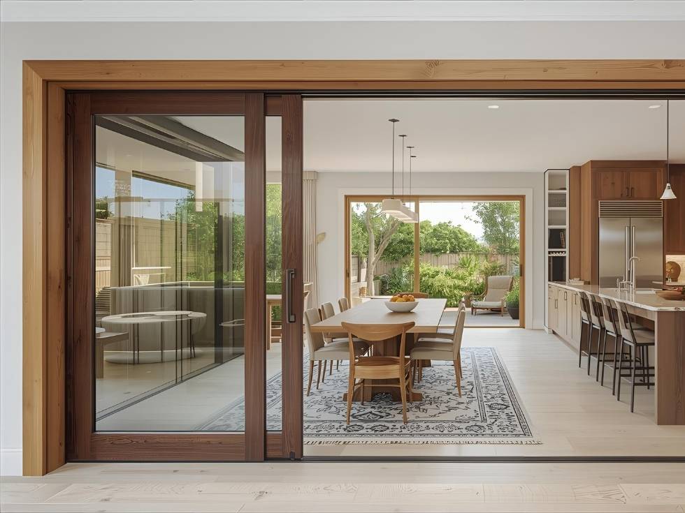 Contemporary sliding door for kitchen partition - Beautiful Homes