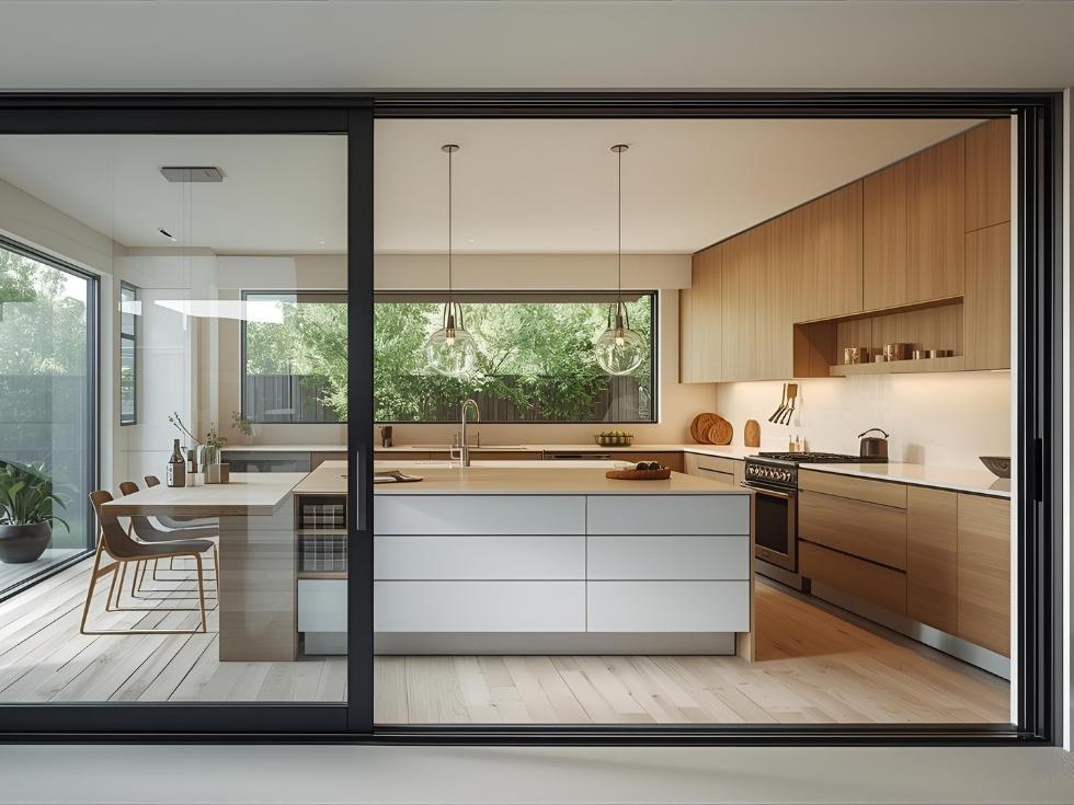 Contemporary latest kitchen sliding door design for modern homes - Beautiful Homes