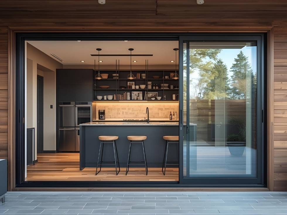 PVC kitchen sliding door designs for home - Beautiful Homes