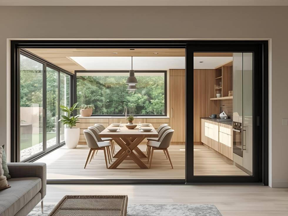 Contemporary sliding door for kitchen entrance - Beautiful Homes