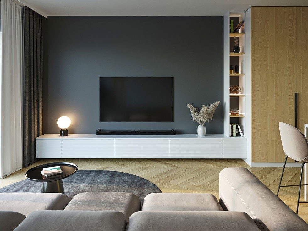 Grey TV Unit Ideas - Beautiful Homes