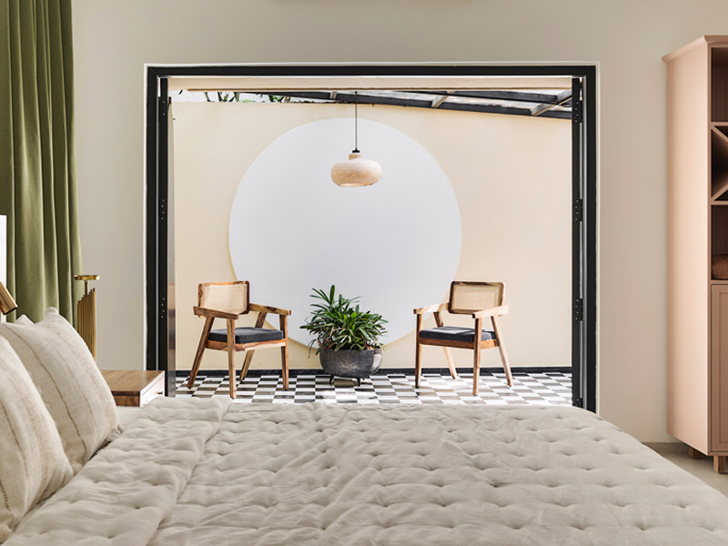 Balcony design with hanging lamp – Beautiful Homes