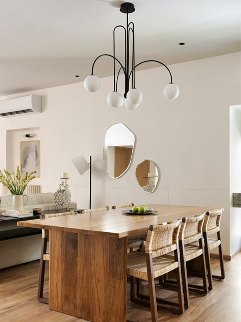 Wooden dining table with hanging lights – Beautiful Homes