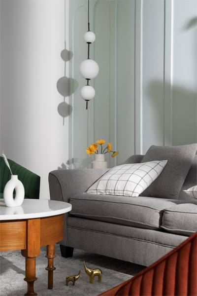 Living room design with grey sofa – Beautiful Homes