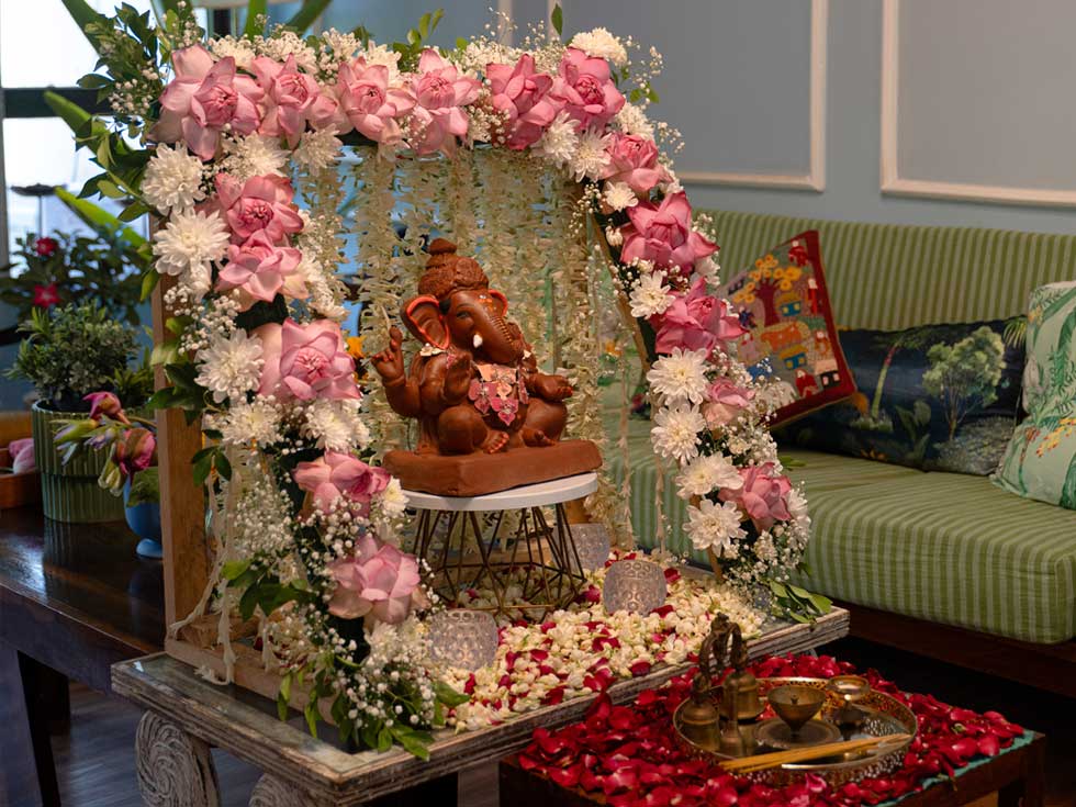 Mrinalini Chandra's Ganesh setup in her Mumbai home - Beautiful Homes