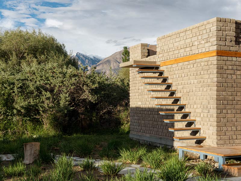 Abstract wooden stairs with a deck - Beautiful Homes