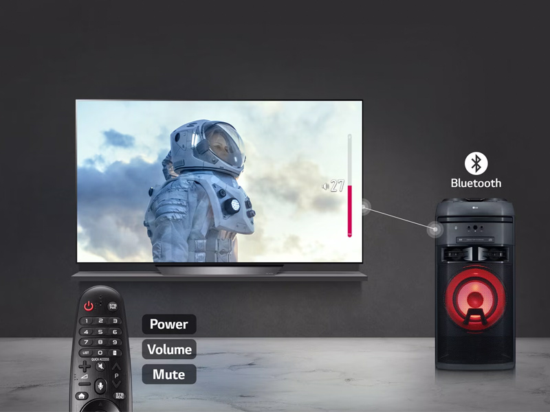 LG OK55 speaker with karaoke and dynamic lighting - Beautiful Homes